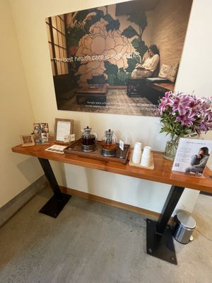 Free tea (make sure to check the ingredients to see if it is vegan as it offered by the spa)  at Blossoming Lotus in Portland