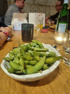 Edamame, salty at Yuyumi in Munich