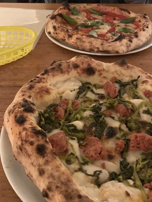 Pino and margarita pizzas   at Al Catzone Pizza Napovegana in Berlin