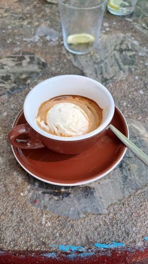 Ice cream (one scoop) with espresso.  at Al Catzone Pizza Napovegana in Berlin