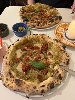 Pistachio pizzas  at Al Catzone Pizza Napovegana in Berlin