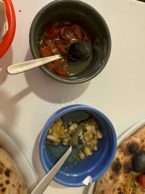 Garlic and chilli dip  at Al Catzone Pizza Napovegana in Berlin