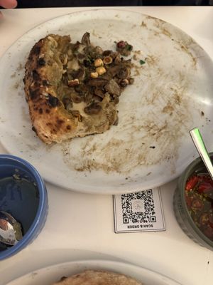 Mushroom and walnut pizzaa  at Al Catzone Pizza Napovegana in Berlin