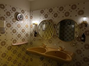 Cute bathroom too!!  at Al Catzone Pizza Napovegana in Berlin