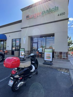 beautiful day to ride my Vespa to Burger Patch for lunch  at Burger Patch - Land Park in Sacramento