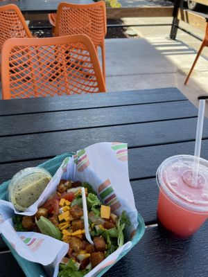 salads are now on the menu! I also had a blackberry lemonade  at Burger Patch - Land Park in Sacramento