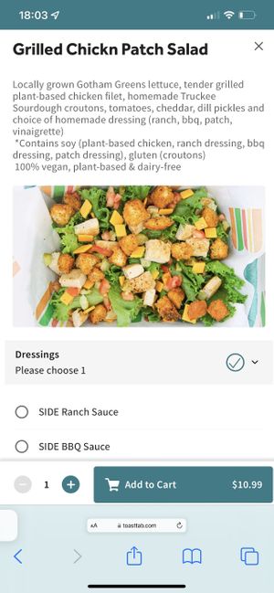 this is the salad version I chose.  I went with the vinaigrette.  It really hit the spot 😋  at Burger Patch - Land Park in Sacramento