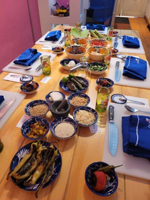 Authentic Mexican Cooking Class ingredients at Aura Cocina Mexicana in Mexico City