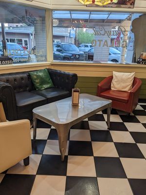 Seating inside at PussyCat Gelato in Scottsdale