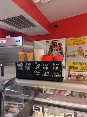 Cups and cones available at PussyCat Gelato in Scottsdale