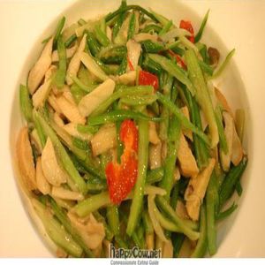 Celery with mushroom at New Start Restaurant in Seoul