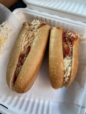 Chicken Parma sub   at Bella Casa Vegana in New Haven
