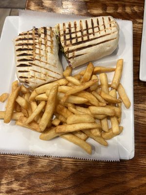 falafel wrap (sub chips for fries)  at Bella Casa Vegana in New Haven