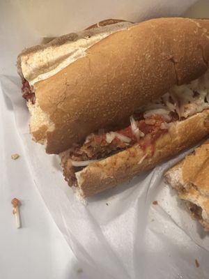 eggplant parm w lays chips  at Bella Casa Vegana in New Haven