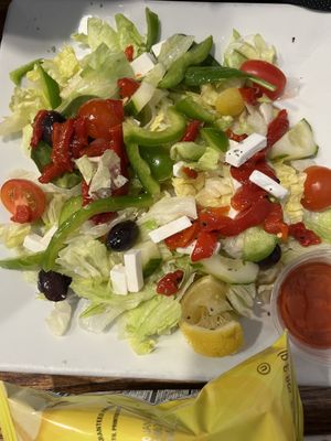 greek salad   at Bella Casa Vegana in New Haven