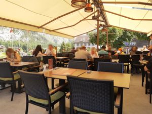 Terrace at Hotel Restaurant Schützen in Lauterbrunnen