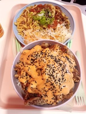 2 of the main dishes at Tokyo Boom in Vienna