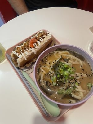 Noodle Dog and Udon Miso Soup  at Tokyo Boom in Vienna