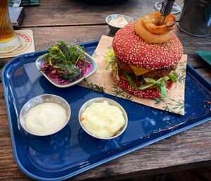 Vegan Smokey texas burger with hemp sauce  at Foodbar 14tien in Herpen