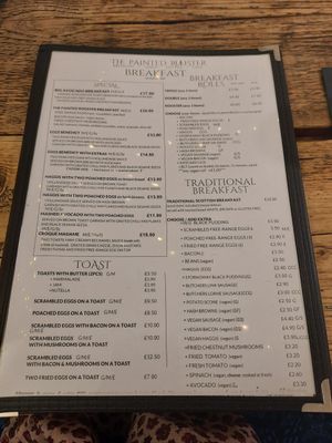 Ein Teil der Karte at The Painted Rooster in Edinburgh