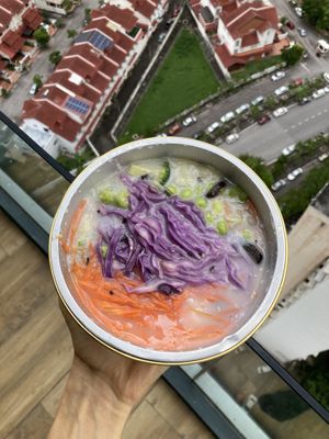 Rainbow congee (delivered): so damn good   at Plant A Seed Vegan in Penang