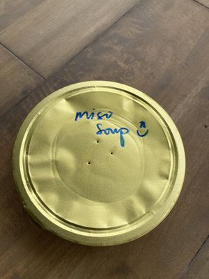 Miso soup packaging for delivery. Their food is packaged so nicely, it arrives as if you’re eating at the restaurant   at Plant A Seed Vegan in Penang