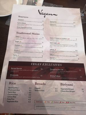 Vegan menu at Adelinas Bar and Kitchen in Swansea