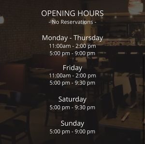 Opening hours   at Umami in Melbourne