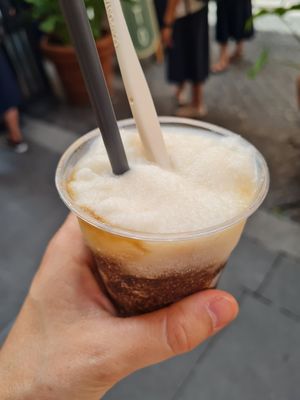 Coffee and almond granita at La Strega Nocciola in Rome