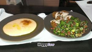 Hummus, Falafel and Tabuli at Falafel House in Thessaloniki