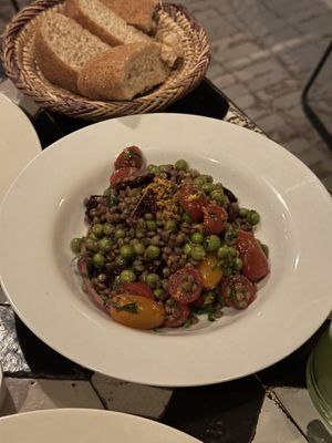 Lentil salad  at Nomad in Marrakech
