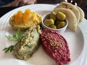 Moroccan mezze trio starter   at Nomad in Marrakech