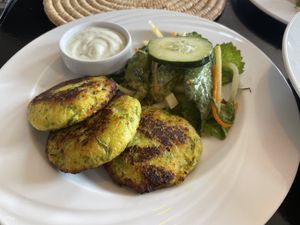 Zucchini fritters  at Nomad in Marrakech