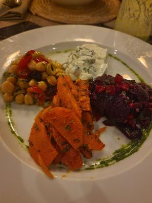 Vegetarian platter at Nomad in Marrakech