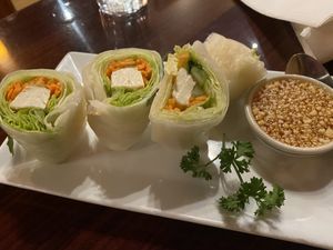 Simmer rolls with tofu and Thai Basil  at Kao Thai Restaurant in Silver Spring