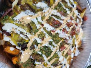 Loaded fries at Juice Me Up Café in North Little Rock