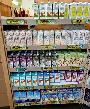 Lots of non dairy milk at Trader Joe's in Fort Collins