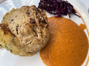 Nido de patata con verduras  #Veganuary at Veggie Garden - Dels Angels in Barcelona