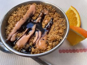 Crumble de manzana #Veganuary at Veggie Garden - Dels Angels in Barcelona