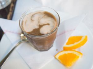 Chocolate creme that tasted a lot like cinnamon and it was the perfect little treat. at Veggie Garden - Dels Angels in Barcelona