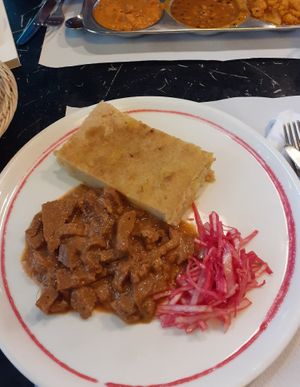 Sformato di patate e seitan al sugo. at Veggie Garden - Dels Angels in Barcelona
