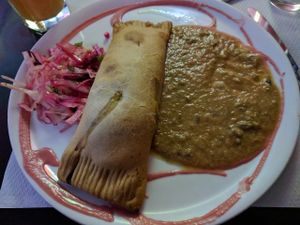 Tofu & spinach empanada at Veggie Garden - Dels Angels in Barcelona