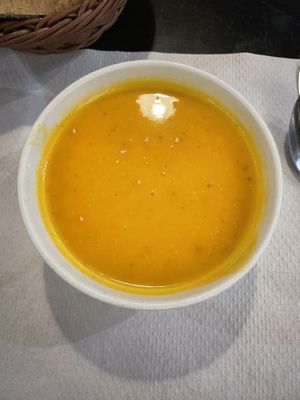 Carrot soup  at Veggie Garden - Dels Angels in Barcelona
