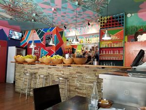 The indoor bar at Veggie Garden - Dels Angels in Barcelona