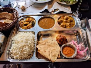 Thali plate at Veggie Garden - Dels Angels in Barcelona