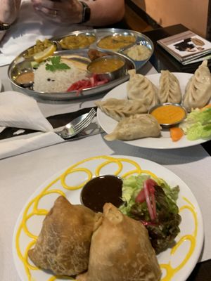 Curry, dim sum, and samoosa  at Veggie Garden - Dels Angels in Barcelona