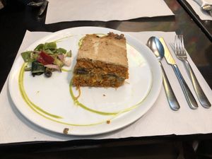 Vegan lasagna  at Veggie Garden - Dels Angels in Barcelona