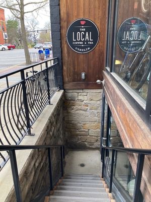 Main, basement entrance.  at Local Coffee & Tea in Oberlin