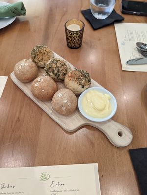 Complimentary bread and butter at Full Taste in Chamblee