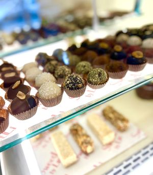 Raw vegan Rafaello, Ferrero, Snickers, Chocolate, Marzipan, Walnut matcha. at SweetLi by Lilit in Yerevan